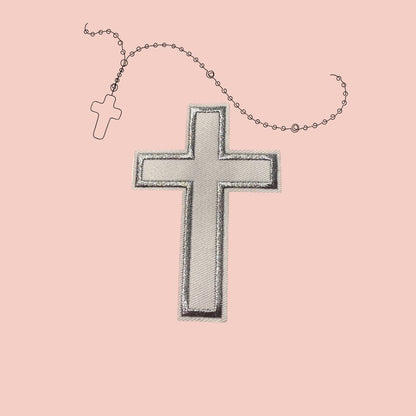 ✝️ Cross Embroidered Patches – Ready to Press Small Iron-On Appliqués | Christian Faith Hat, Jacket & Clothing Patch
