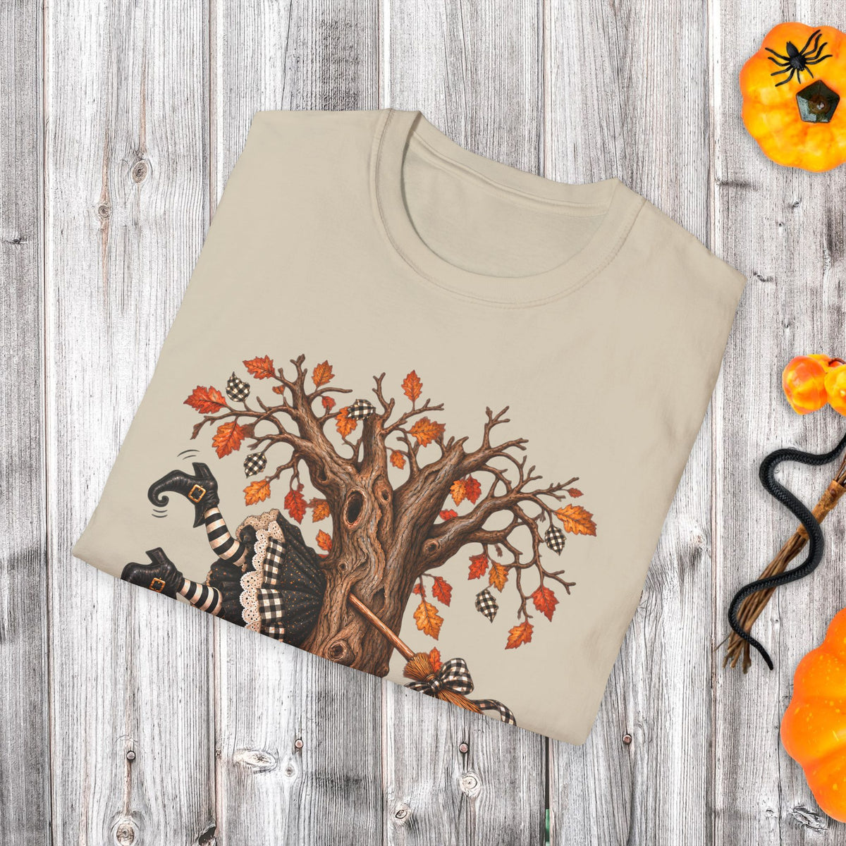 Fall Witch T-Shirt — 'Well, Shit' Halloween Tree Design