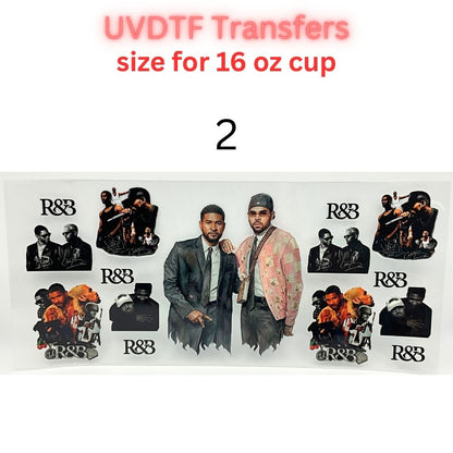 R&B Music Inspired UV DTF Cup Wrap | 16oz & 40oz Tumbler Transfer | Retro Hip Hop & R&B Singer Aesthetic