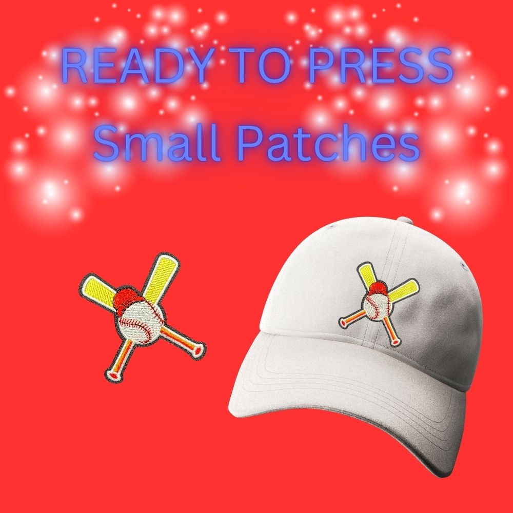 READY TO PRESS Small Sports Patches | Embroidered Iron-On Hat & Apparel Patches