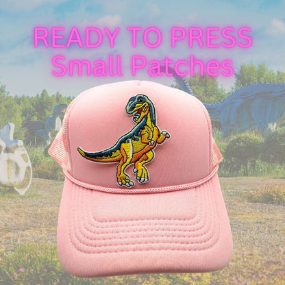 Ready to Press Dinosaur Patches – Cute Embroidered Heat Press Patches for Hats, Kids Shirts & DIY Apparel