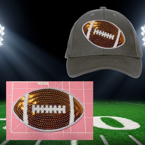 Game Day Sequin Sports Patches – Ready to Press Small Football & Baseball Iron-On Appliqués