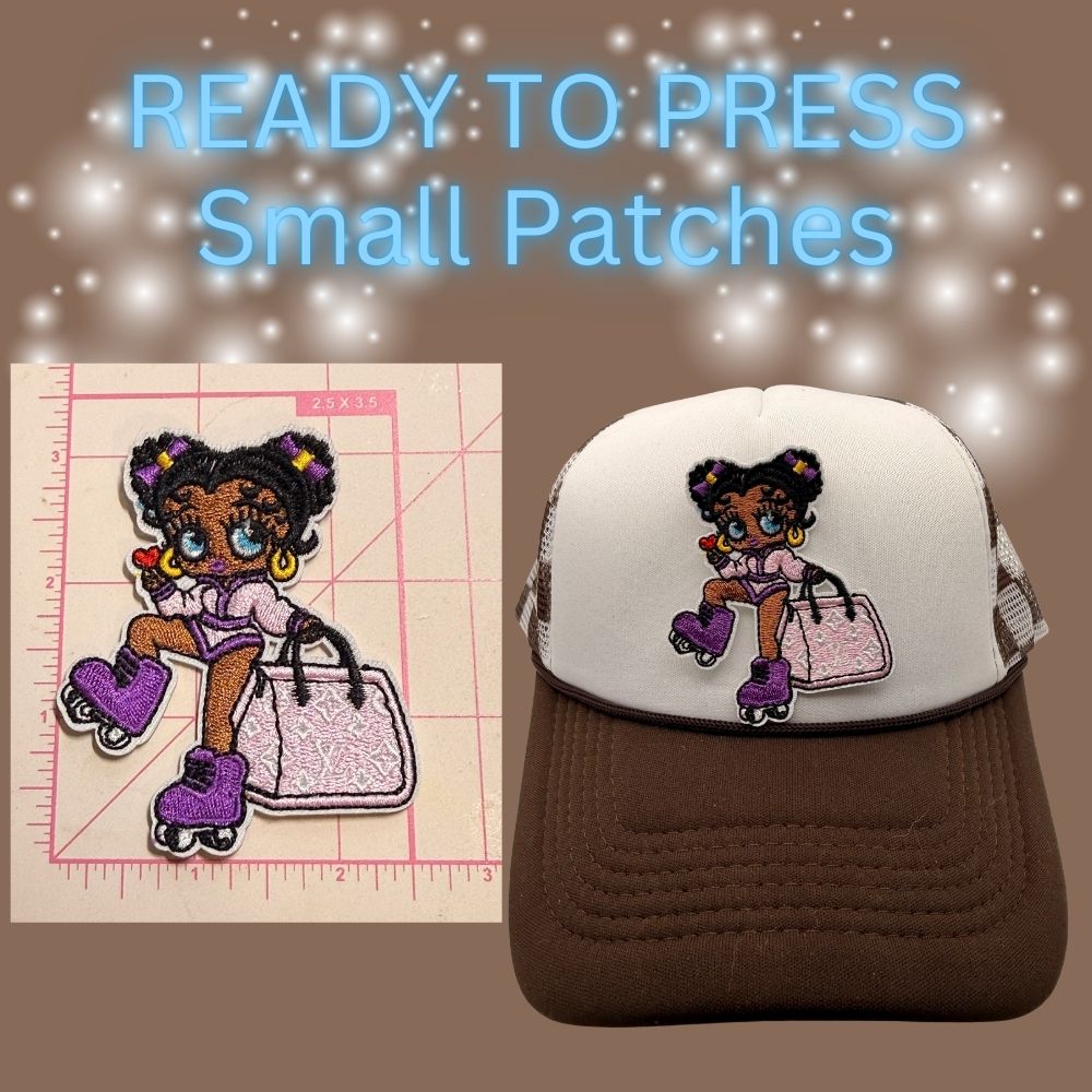 READY TO PRESS Fashion Girl Embroidered Patches – Small Size