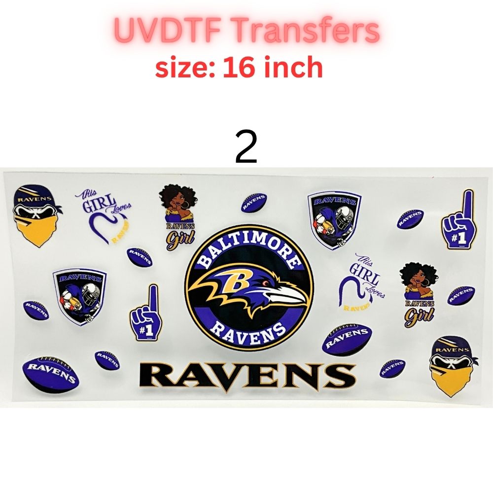 Football Team Color UVDTF Cup Wrap | 16oz Libbey Glass Transfer | Game Day Tumbler Decal | Purple Gold Black Blue Sports Wrap