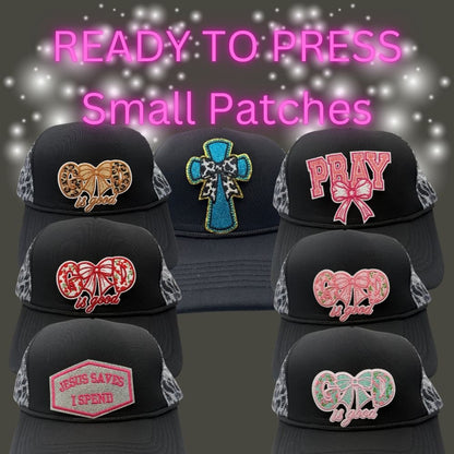 ✨ Ready to Press Small Patches – Faith, Cross, Pray & God Is Good Designs