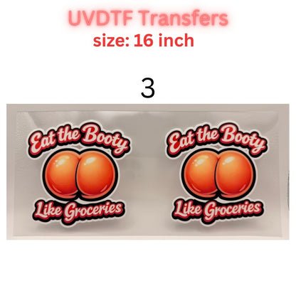 Funny Peach Grocery UV DTF Transfer – 16 Inch