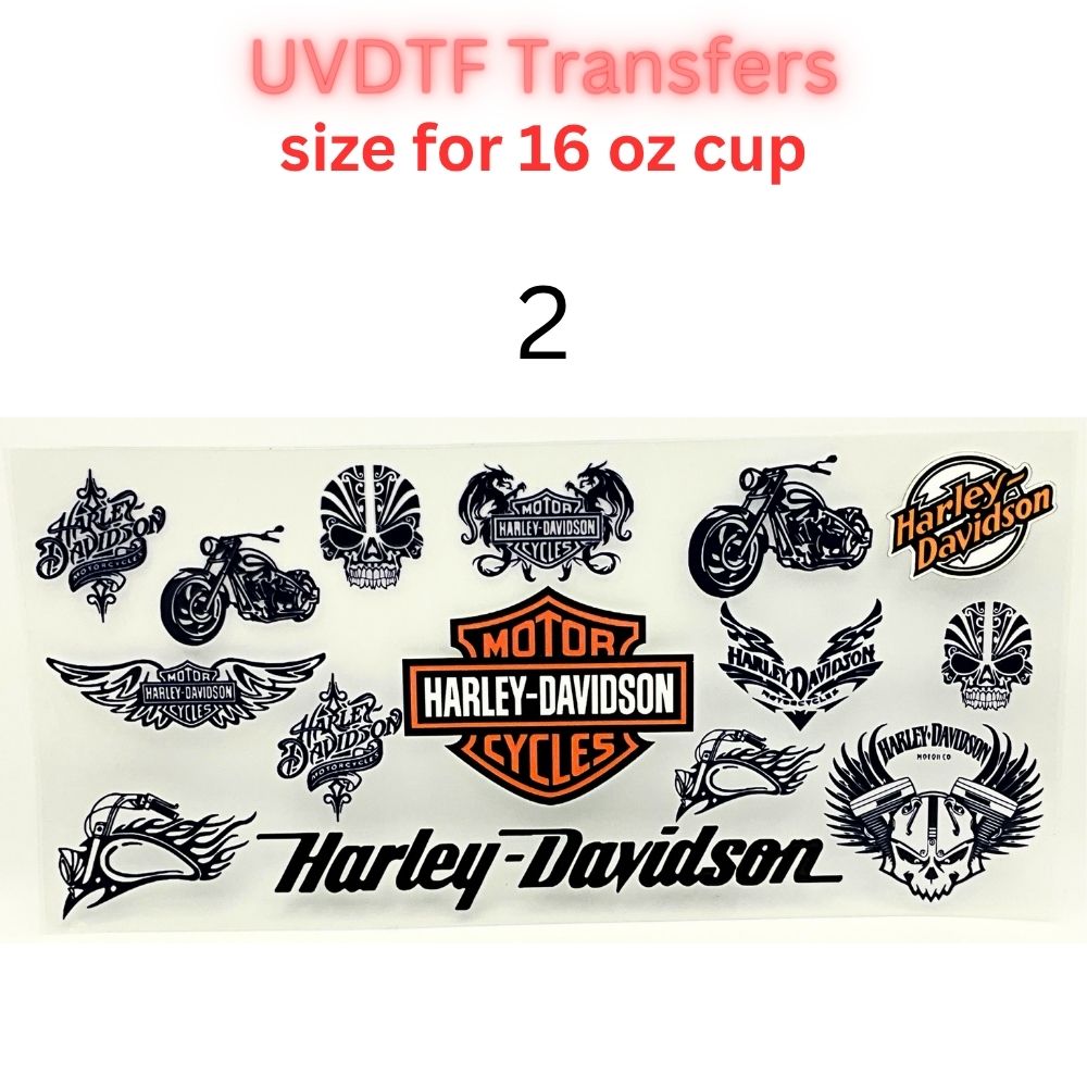 Motorcycle UVDTF Cup Wrap | Biker Skull Tumbler Decal | Vintage Chopper Design | 16oz Glass Cup Transfer | Retro Rider Theme