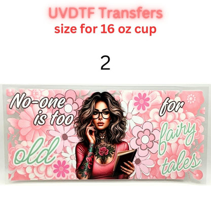 Trendy UVDTF Tumbler Wraps | Cowgirl, Book Lover, Patriotic & Dad Designs | 16oz Glass Cup Transfer | Cute & Western Aesthetic