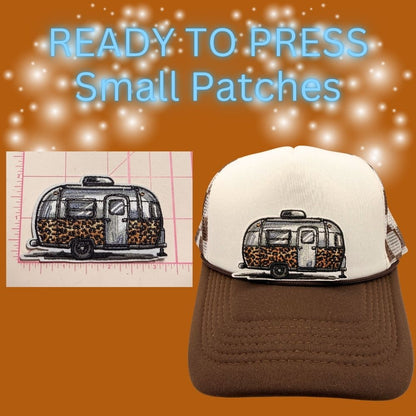 ⛺✨ Ready-to-Press Small Embroidered Patches – Camping & Outdoors Collection