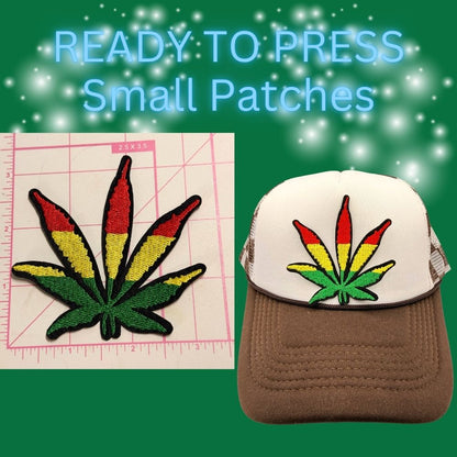🌿 READY TO PRESS – Leaf Embroidered Patches (Small) 🌿