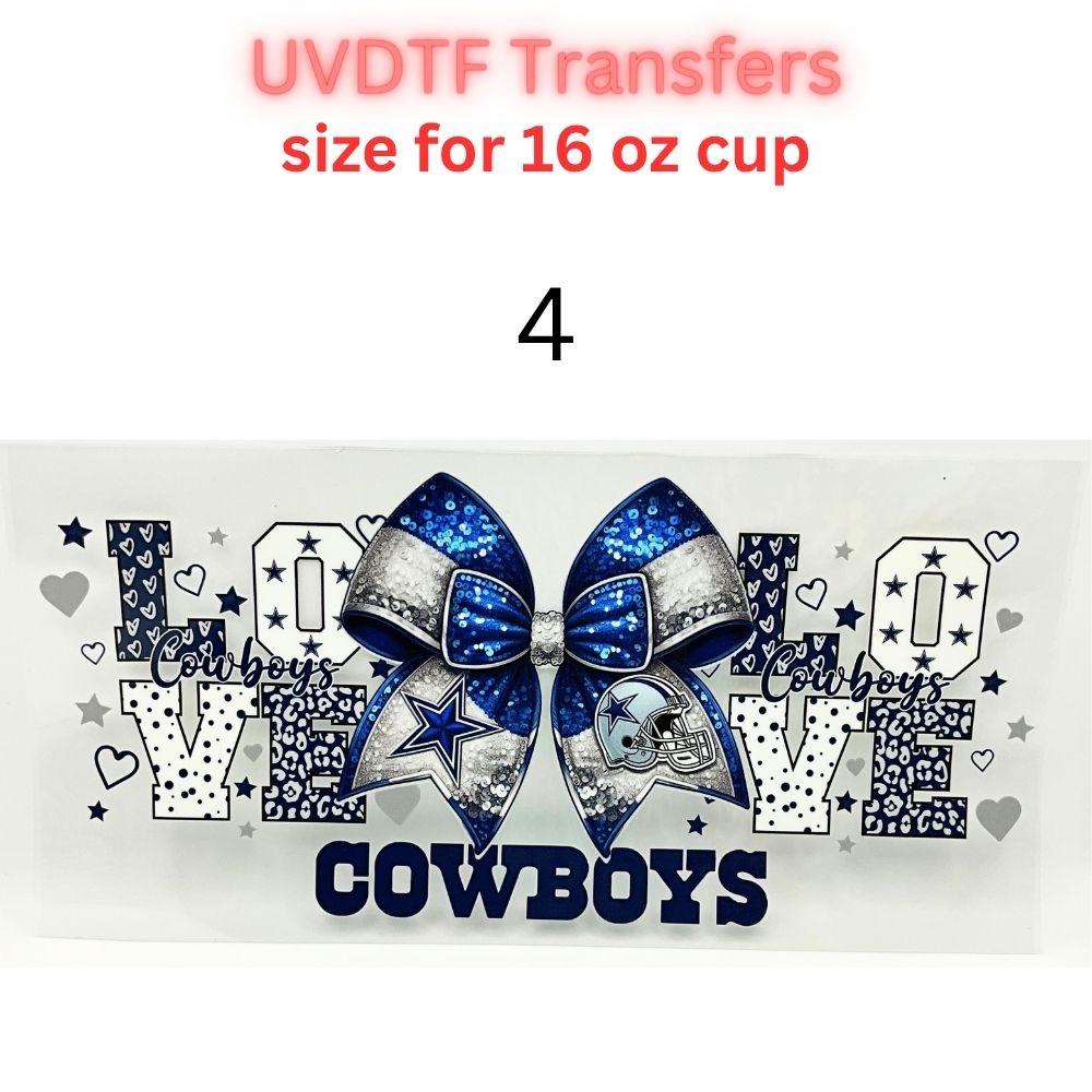 Sports Fan Inspired UV DTF Cup Wrap for 16 oz Glass Can | Football Fan Transfer Decal | Waterproof Permanent Cup Sticker | Multiple Styles