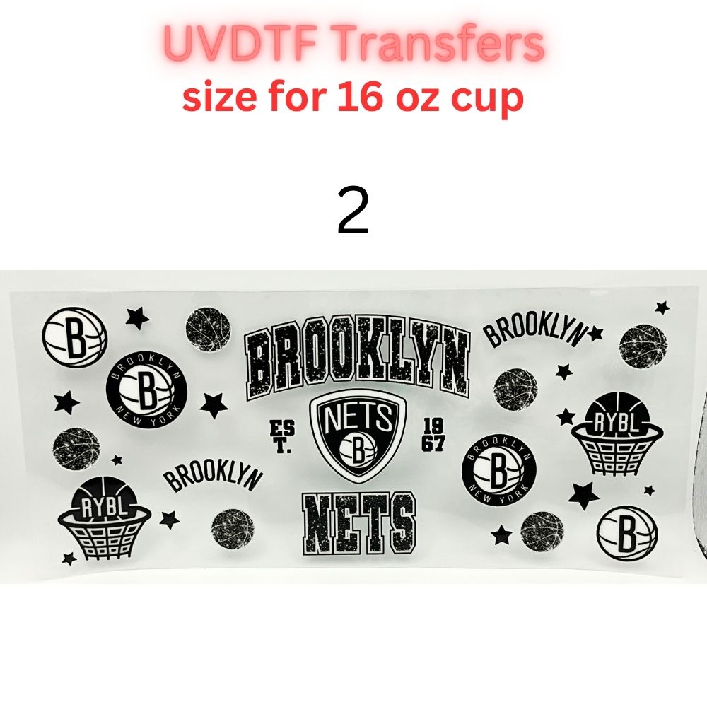 Pro Basketball City Team Inspired Wraps | UVDTF 16oz Glass Can Transfer | Pro Hoops Fan Cup Decals | Game Day Tumbler Wrap