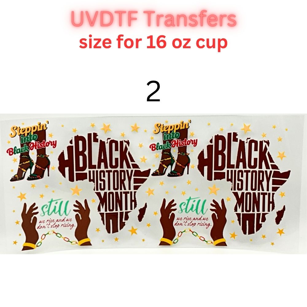 Cultural Heritage UVDTF Cup Wrap | Empowerment Glass Cup Decal | Afro-Inspired Tumbler Wrap | 16oz Libbey Transfer
