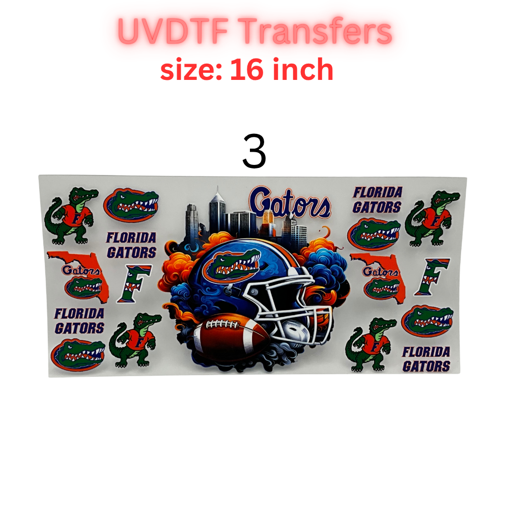Football Helmet City Vibes UV DTF Transfer Sheet – 16 Inch | Game Day Inspired Designs