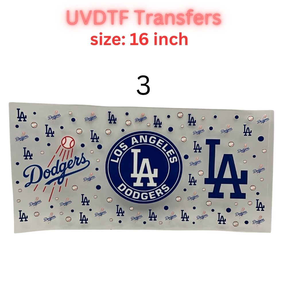 Baseball Game Day UV DTF Transfer Sheet – 16 Inch | Blue & White Sports Inspired Wraps