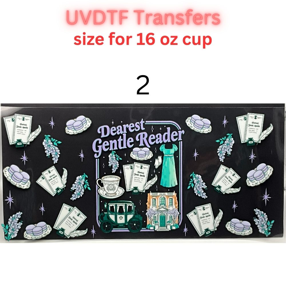 Regency Tea Party UVDTF Cup Wraps | Vintage Tea Aesthetic Transfers | Floral Tea Cup Designs | 16oz Glass Cup Wrap Decals