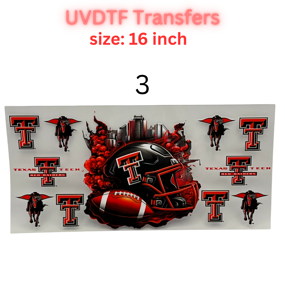 Game Day Football Helmet UV DTF Transfer Sheet – 16 Inch | College Color Inspired Designs