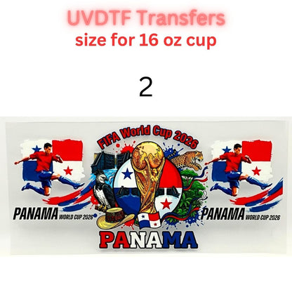 Soccer Tournament Cup Wraps 2026 | UVDTF 16oz Glass Can Wrap | Country-Inspired Football Designs | World Sports Fan Decals
