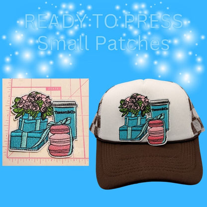 READY TO PRESS Embroidered Accessories Patches – Small Size ✨ Chic Hat & Boutique Patch Collection