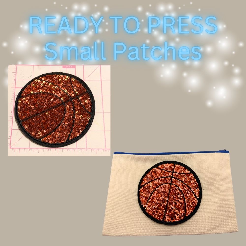 🏈⚾🏀🏐 READY TO PRESS – Sequin Sports Ball Patches (Small) ✨
