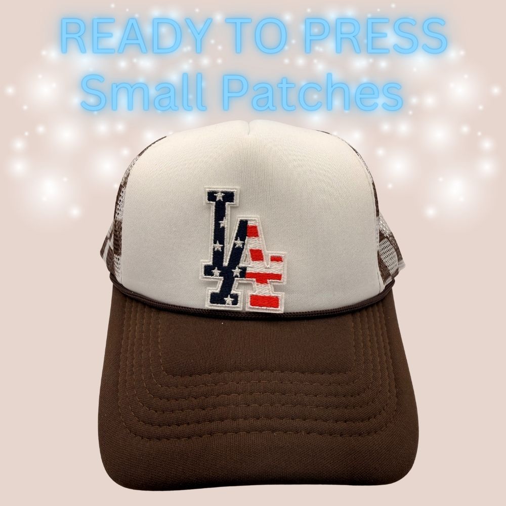 Ready-to-Press Small LA Letter Patches | Chenille Embroidered Iron-On Appliqués | Multiple Colors & Styles