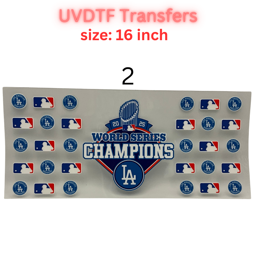Baseball Championship UV DTF Transfer Sheet – 16 Inch | Blue & Gold Game Day Inspired Wraps