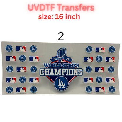 Baseball Championship UV DTF Transfer Sheet – 16 Inch | Blue & Gold Game Day Inspired Wraps