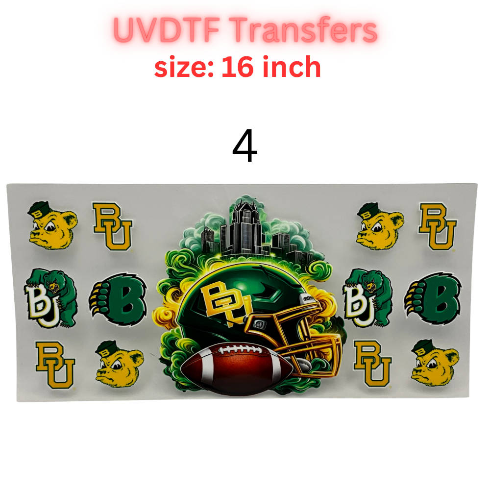 Game Day Football Helmet UV DTF Transfer Sheet – 16 Inch | College Color Inspired Designs