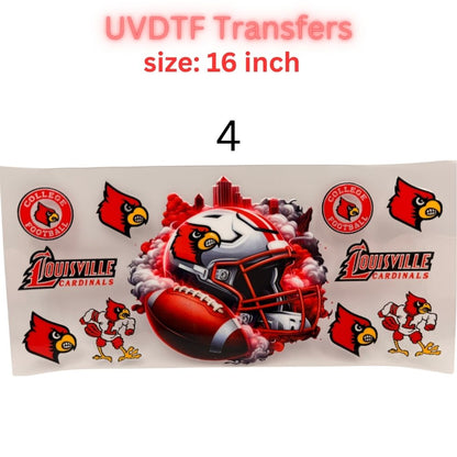 Football Inspired UVDTF Cup Wraps | 16 oz Glass Wrap Transfers | Game Day Helmet Designs | Sports Color Themes