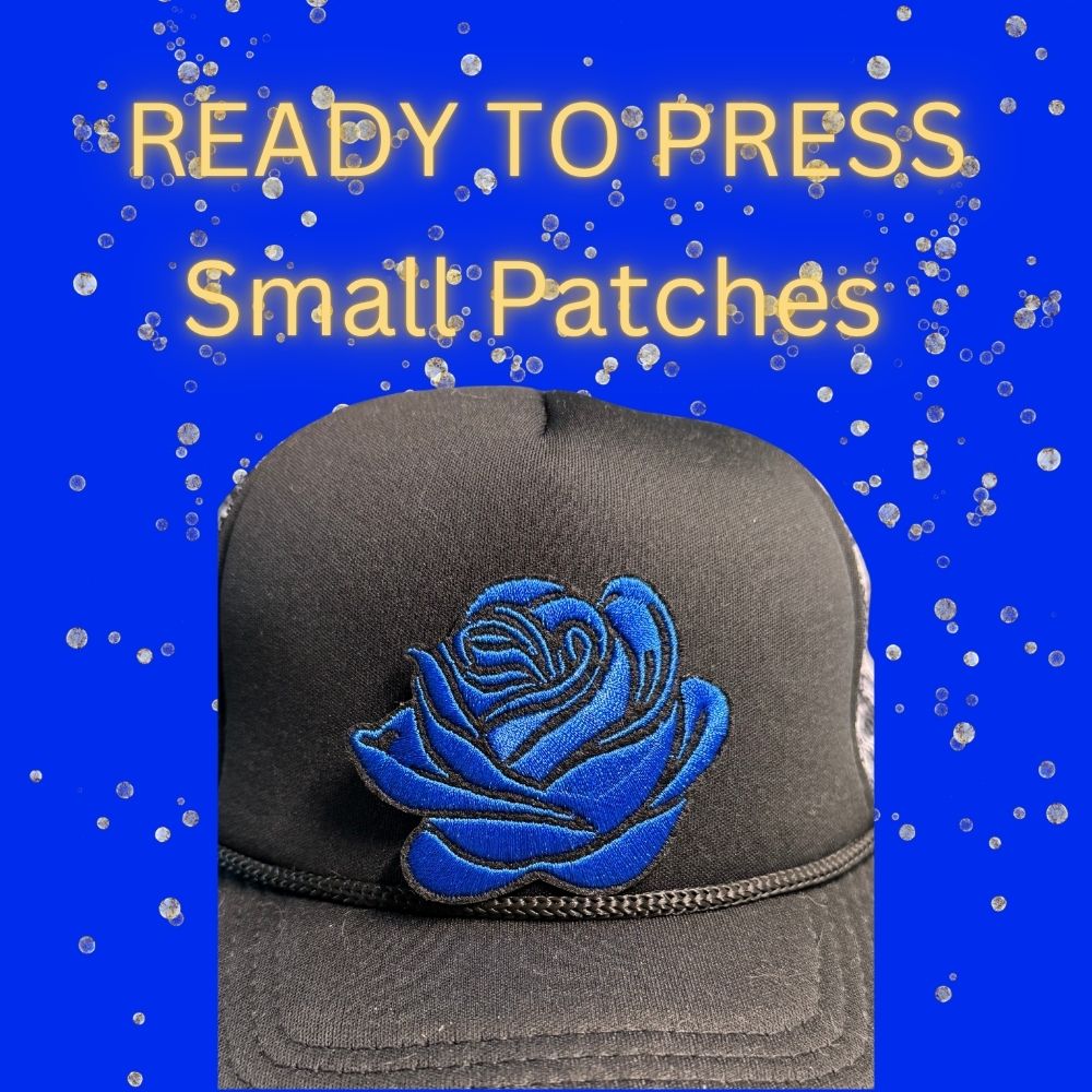 🌹 Rose Small Patches – Ready to Press Embroidery Appliqués | Hat, Jacket, Bag & Clothing Heat Press Iron-On