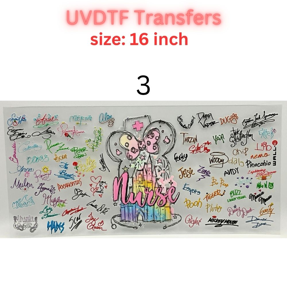 Nurse UVDTF Cup Wrap | 16oz Glass Can Transfer | Nurse Life Tumbler Decal | Healthcare Gift | RN CNA Medical Wrap
