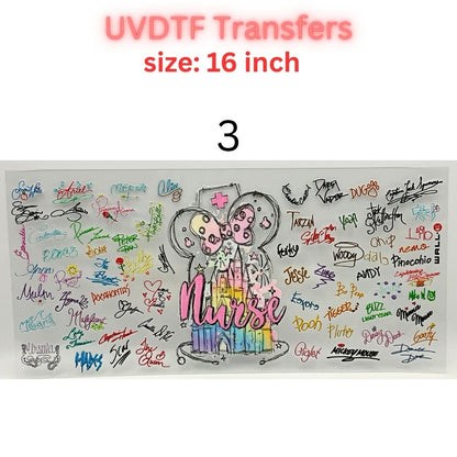 Nurse UVDTF Cup Wrap | 16oz Glass Can Transfer | Nurse Life Tumbler Decal | Healthcare Gift | RN CNA Medical Wrap