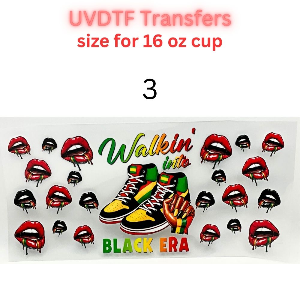 Cultural Heritage UVDTF Cup Wrap | Empowerment Glass Cup Decal | Afro-Inspired Tumbler Wrap | 16oz Libbey Transfer