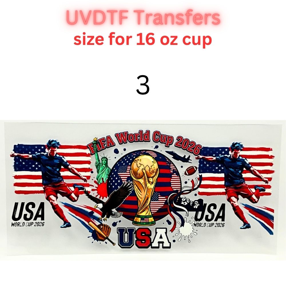 Soccer Tournament Cup Wraps 2026 | UVDTF 16oz Glass Can Wrap | Country-Inspired Football Designs | World Sports Fan Decals