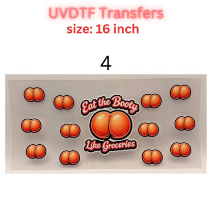 Funny Peach Grocery UV DTF Transfer – 16 Inch