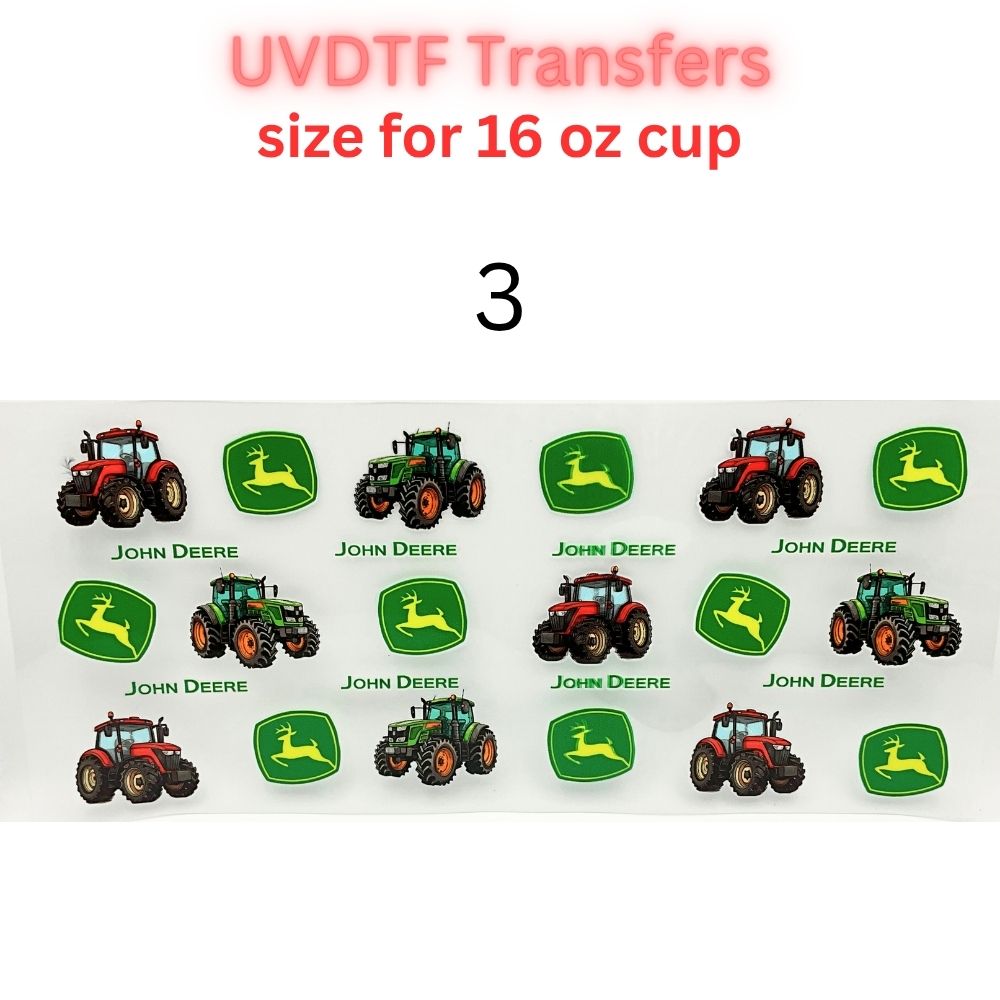 Farm Tractor UV DTF Wrap for 16oz Glass Can | Agriculture Corn Harvest Cup Wrap | Country Farming Tumbler Decal