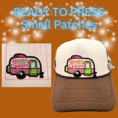⛺✨ Ready-to-Press Small Embroidered Patches – Camping & Outdoors Collection