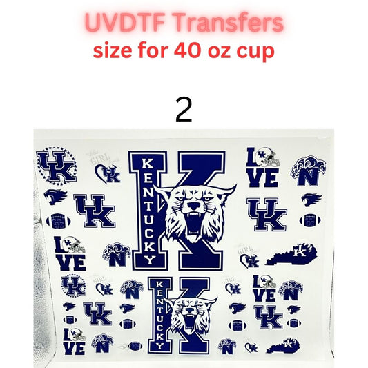 Blue Wildcat Mascot UV DTF Cup Wrap | 40oz Tumbler Transfer | Sports Fan Spirit Drinkware Decal