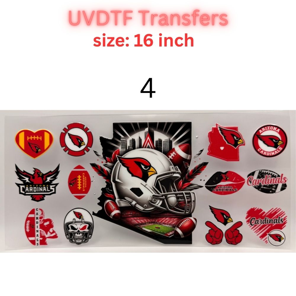 Football Team Inspired UVDTF Cup Wrap | 16oz Libbey Glass Transfer | Sports Fan Tumbler Wrap | Game Day Cup Decal | Football Lover Gift