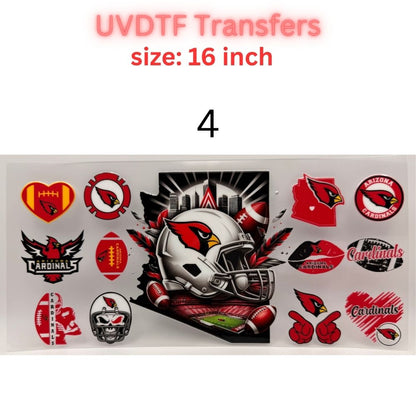 Football Team Inspired UVDTF Cup Wrap | 16oz Libbey Glass Transfer | Sports Fan Tumbler Wrap | Game Day Cup Decal | Football Lover Gift