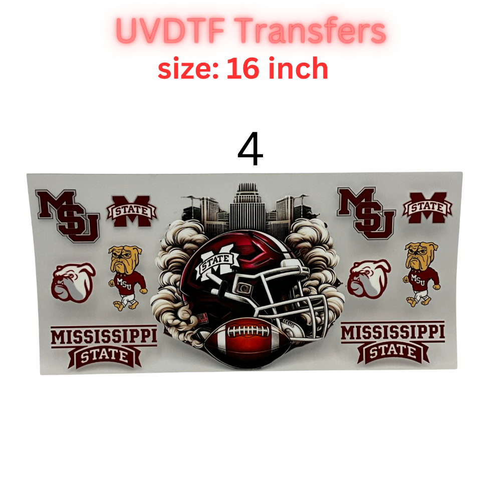 Football Helmet City Vibes UV DTF Transfer Sheet – 16 Inch | Game Day Inspired Designs