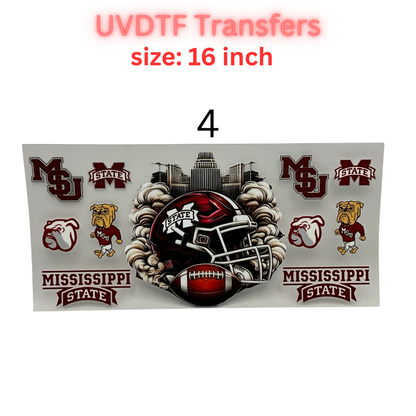 Football Helmet City Vibes UV DTF Transfer Sheet – 16 Inch | Game Day Inspired Designs