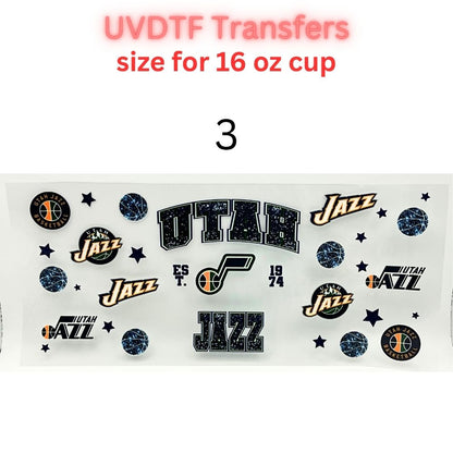 Pro Basketball City Team Inspired Wraps | UVDTF 16oz Glass Can Transfer | Pro Hoops Fan Cup Decals | Game Day Tumbler Wrap