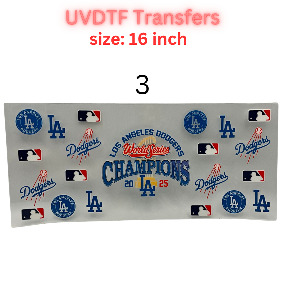 Baseball Championship UV DTF Transfer Sheet – 16 Inch | Blue & Gold Game Day Inspired Wraps