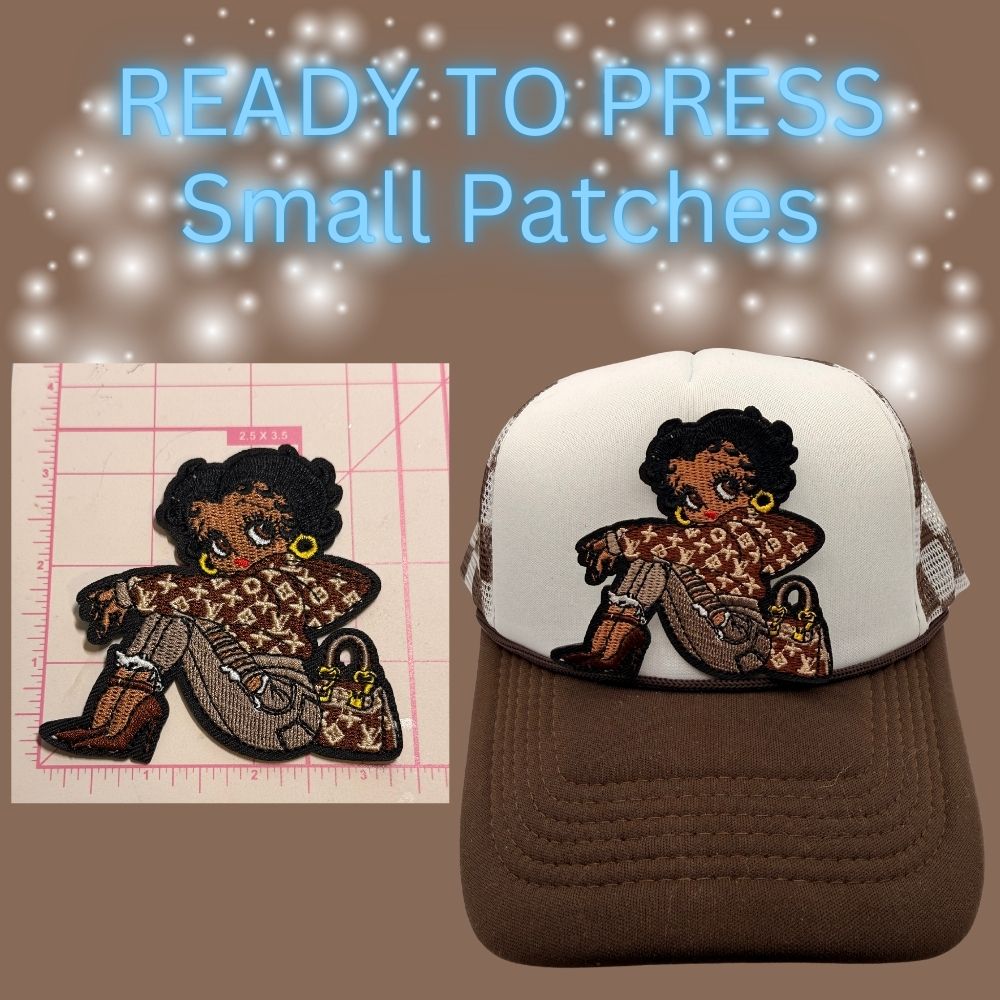 READY TO PRESS Fashion Girl Embroidered Patches – Small Size
