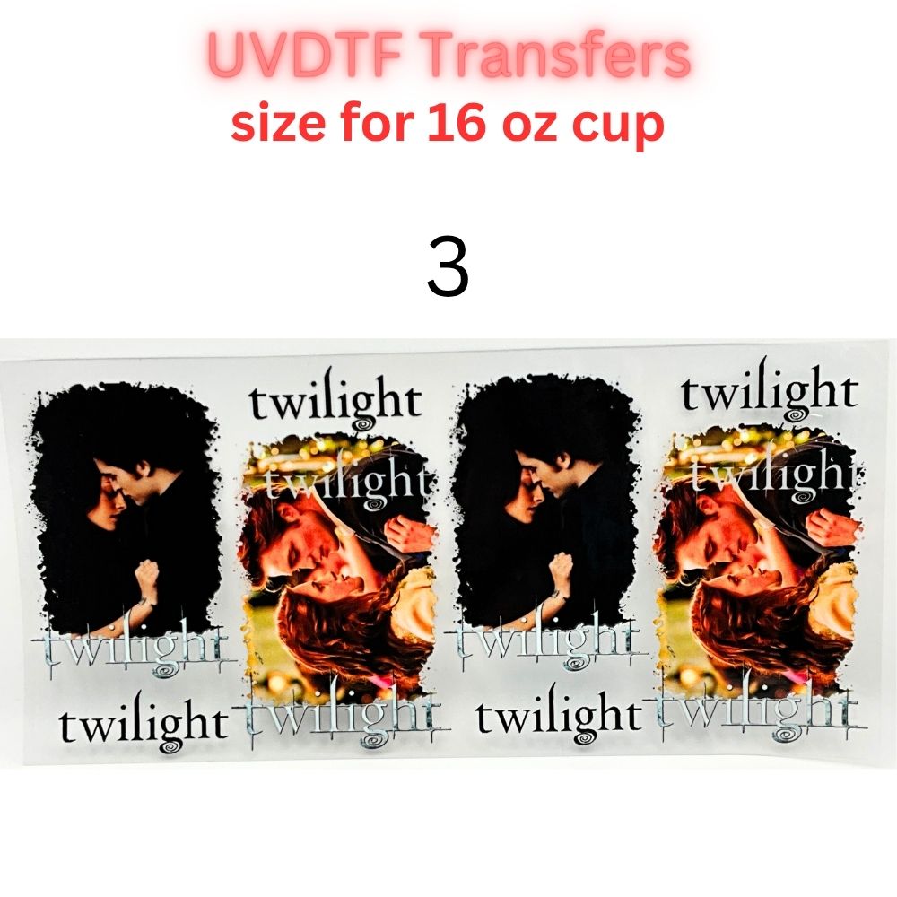 Romantic Movie Aesthetic UVDTF Wrap | Vintage Love Story Tumbler Decal | Dark Romance & Retro Film Inspired | 16oz Glass Cup Transfer