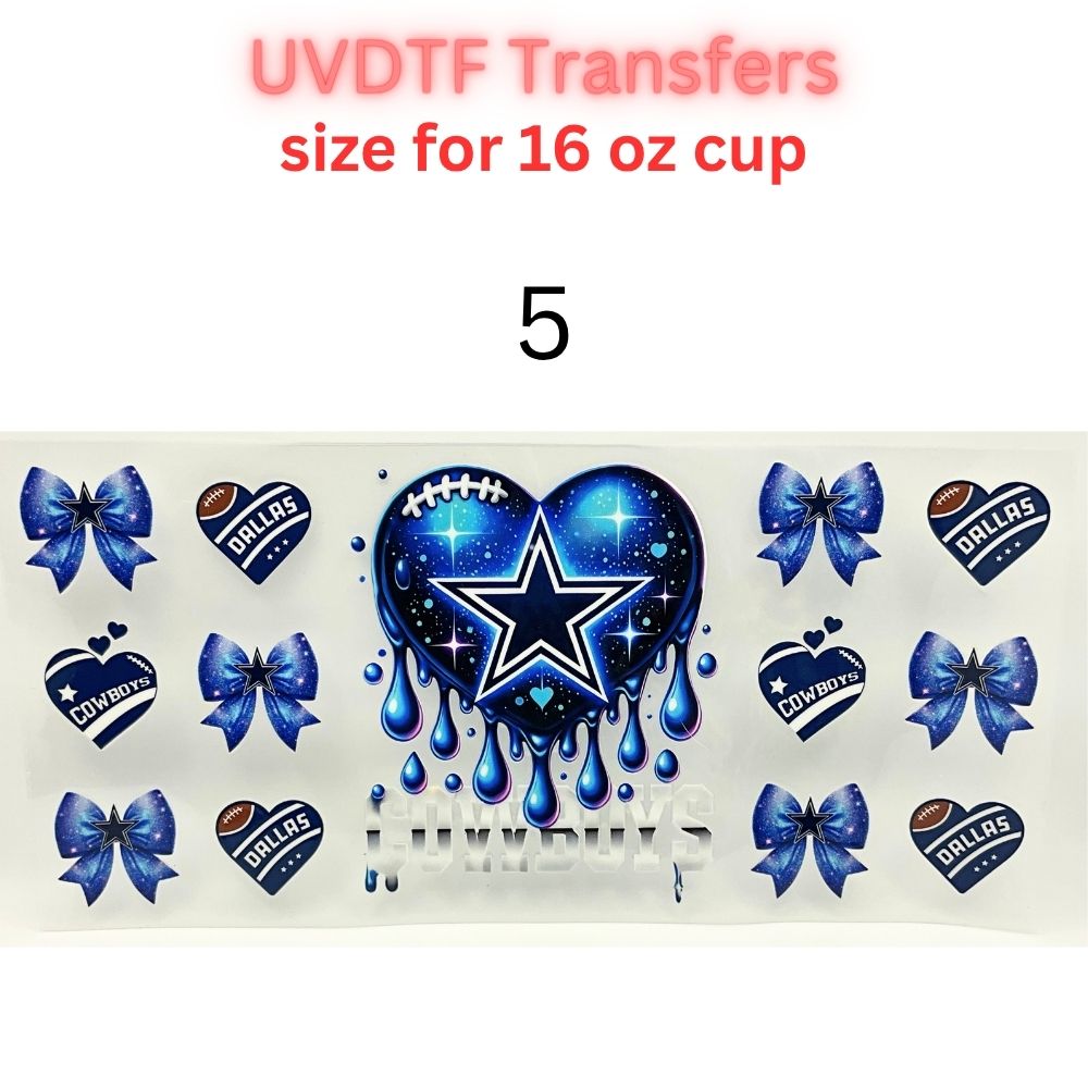 Sports Fan Inspired UV DTF Cup Wrap for 16 oz Glass Can | Football Fan Transfer Decal | Waterproof Permanent Cup Sticker | Multiple Styles