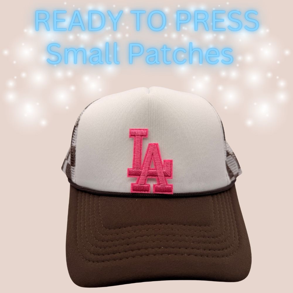 Ready-to-Press Small LA Letter Patches | Chenille Embroidered Iron-On Appliqués | Multiple Colors & Styles