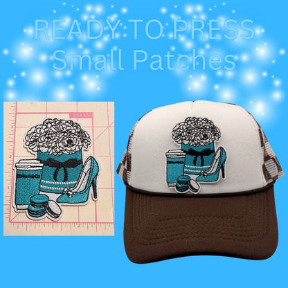READY TO PRESS Embroidered Accessories Patches – Small Size ✨ Chic Hat & Boutique Patch Collection
