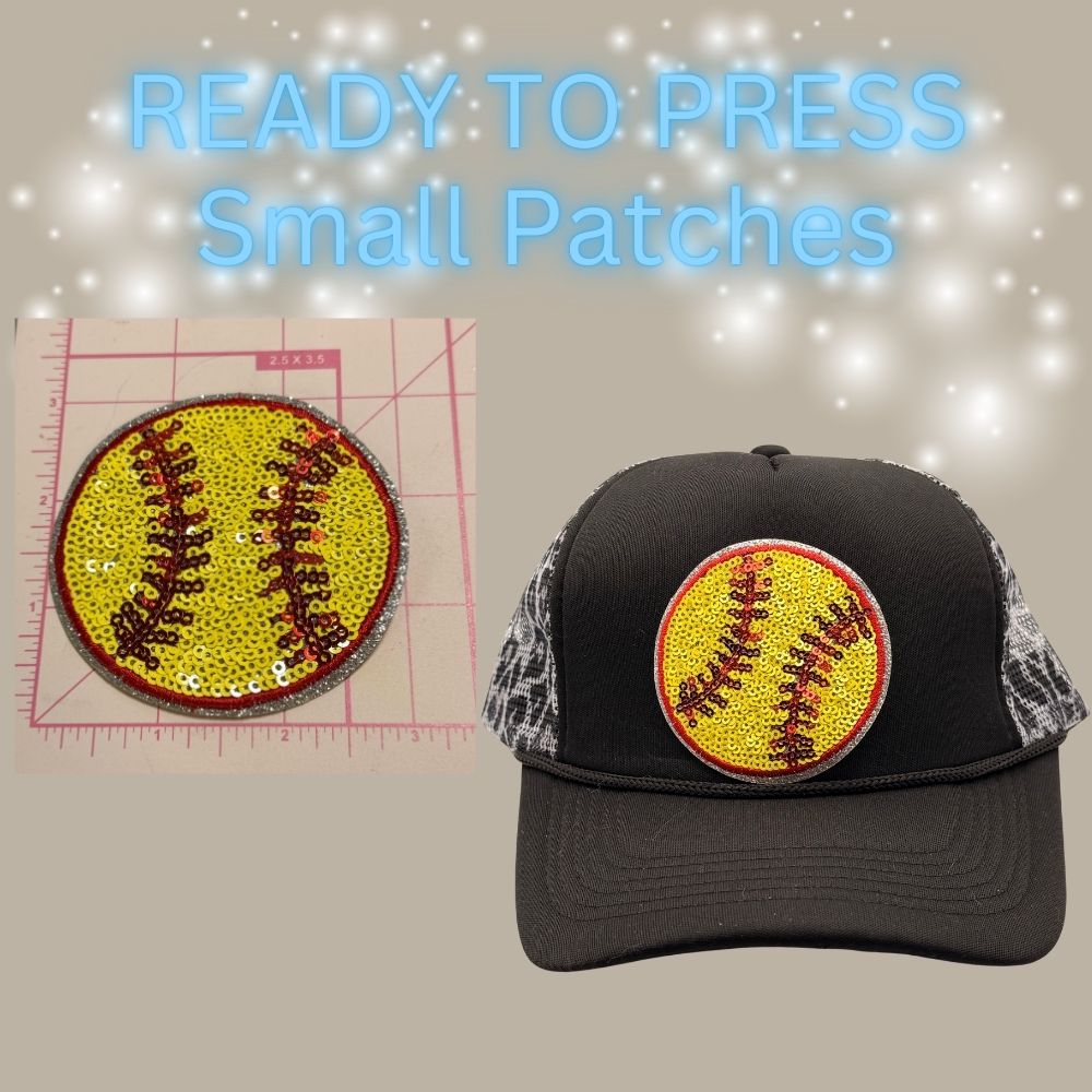 🏈⚾🏀🏐 READY TO PRESS – Sequin Sports Ball Patches (Small) ✨